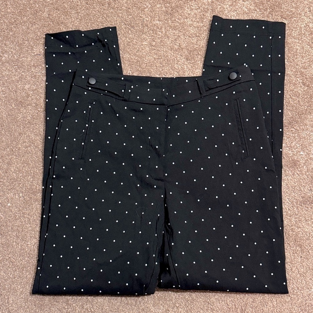 NWOT Baku Black Polka Dot Ankle Pants with Cute Details